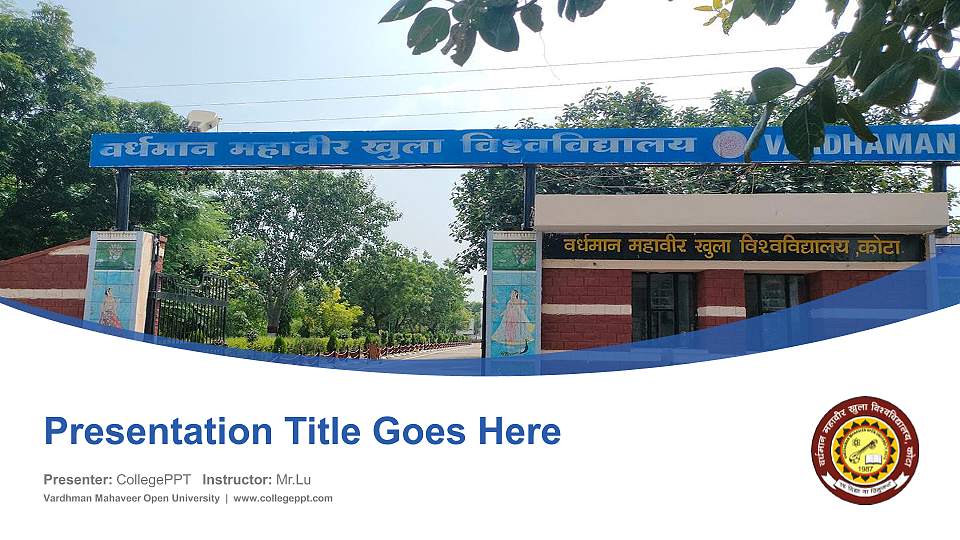 Vardhman Mahaveer Open University Course/Courseware Creation PPT Template16:9 ratio PPT effect preview image