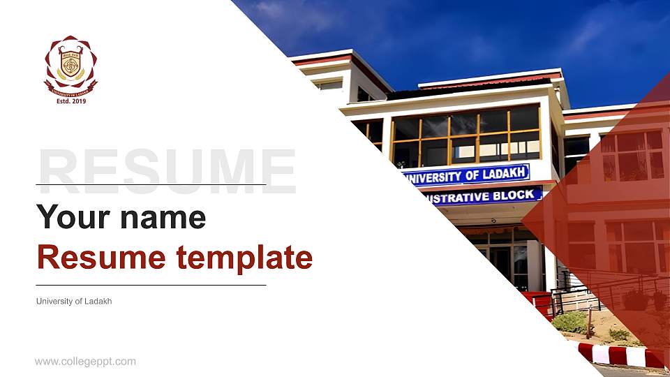 University of Ladakh Resume PPT Template16:9 ratio PPT effect preview image