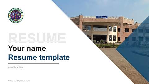 University of Kota Resume PPT Template