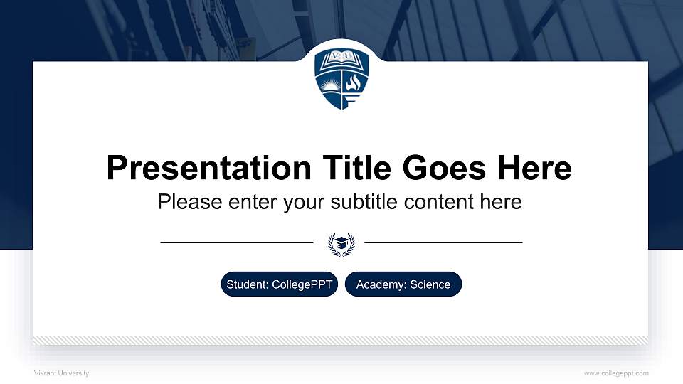 Vikrant University National Scholarship Defense PPT Template16:9 ratio PPT effect preview image