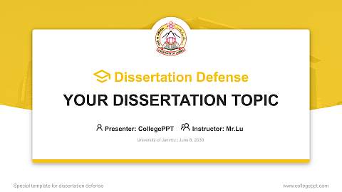 University of Jammu Graduation Thesis Defense PPT Template