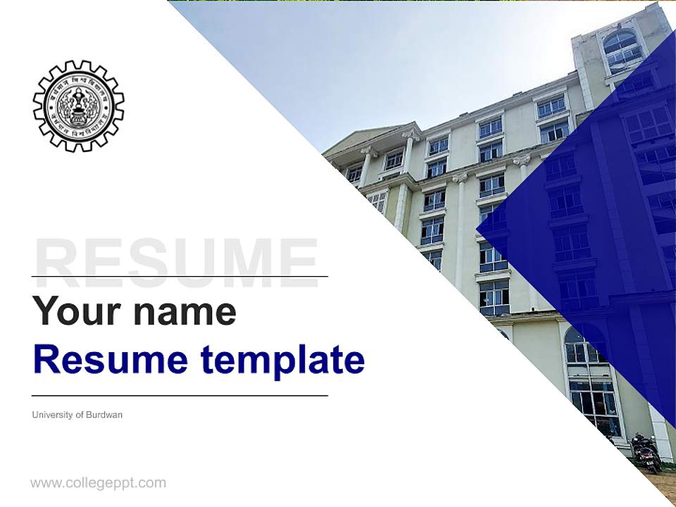 University of Burdwan Resume PPT Template4:3 ratio PPT effect preview image5