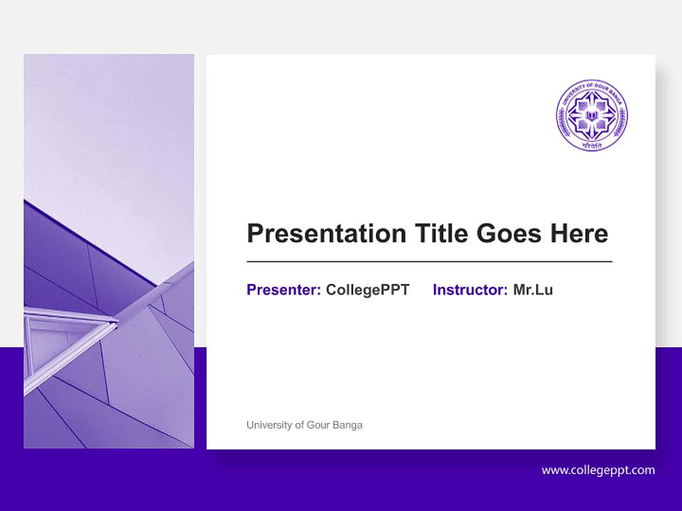University of Gour Banga General PPT Template4:3 ratio PPT effect preview image6