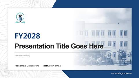 Vidhyadeep University Academic Presentation/Research Findings Report PPT Template
