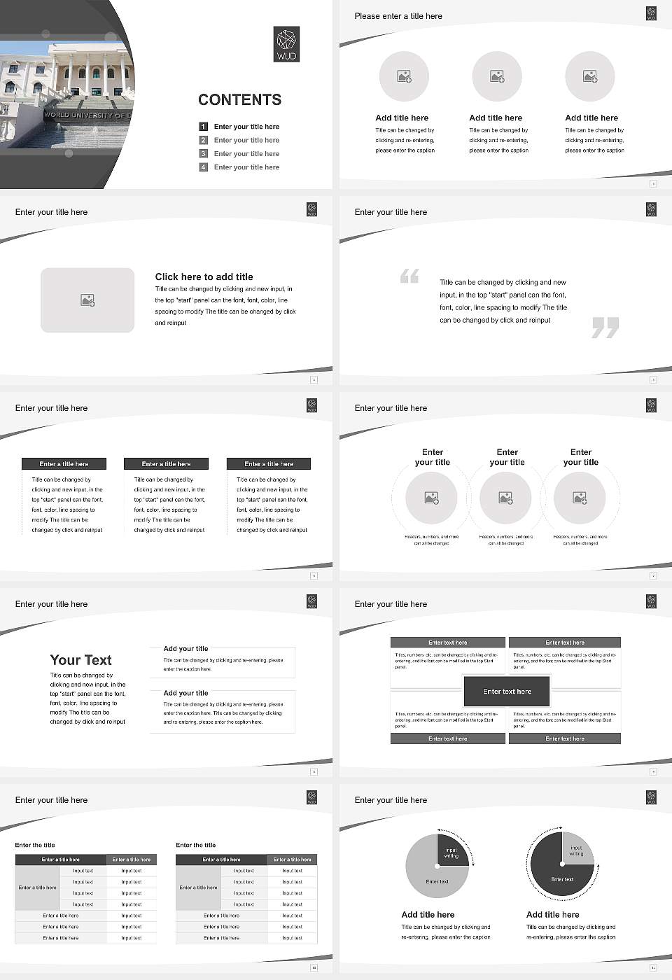 World University of Design Course/Courseware Creation PPT Template16:9 ratio PPT effect preview image2