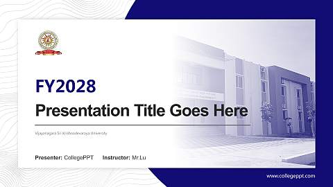 Vijayanagara Sri Krishnadevaraya University Academic Presentation/Research Findings Report PPT Template