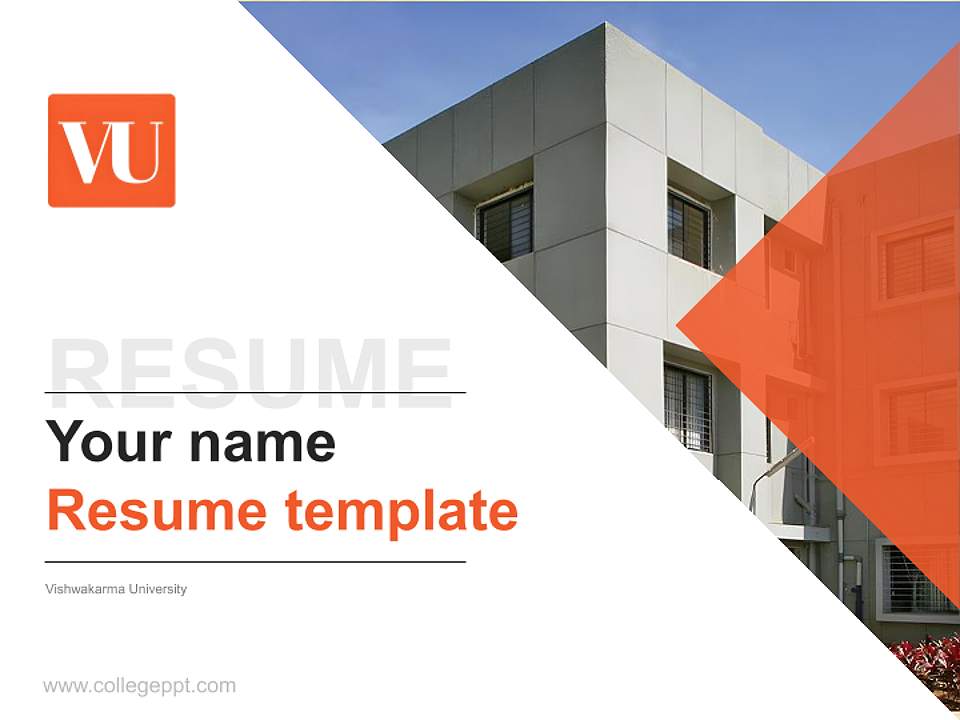 Vishwakarma University Resume PPT Template4:3 ratio PPT effect preview image5