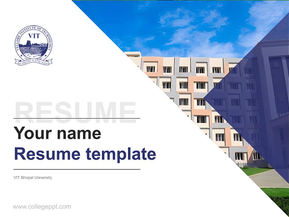VIT Bhopal University Resume PPT Template4:3 ratio PPT effect preview image5