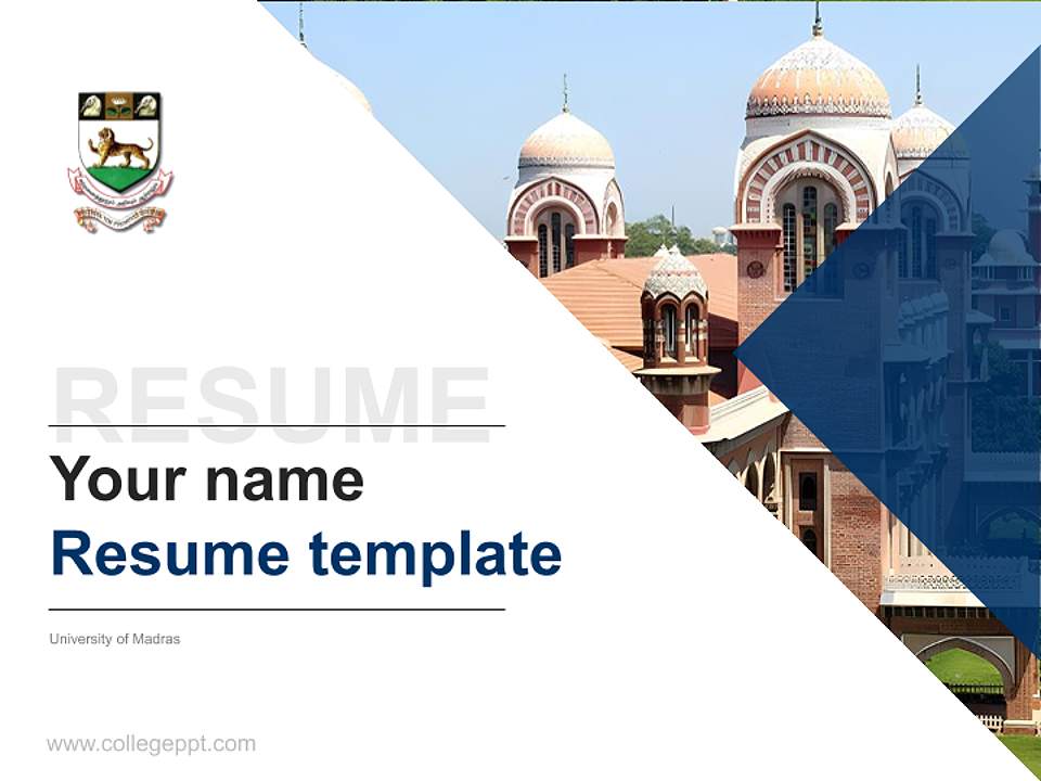 University of Madras Resume PPT Template4:3 ratio PPT effect preview image5