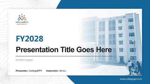 Usha Martin University Academic Presentation/Research Findings Report PPT Template