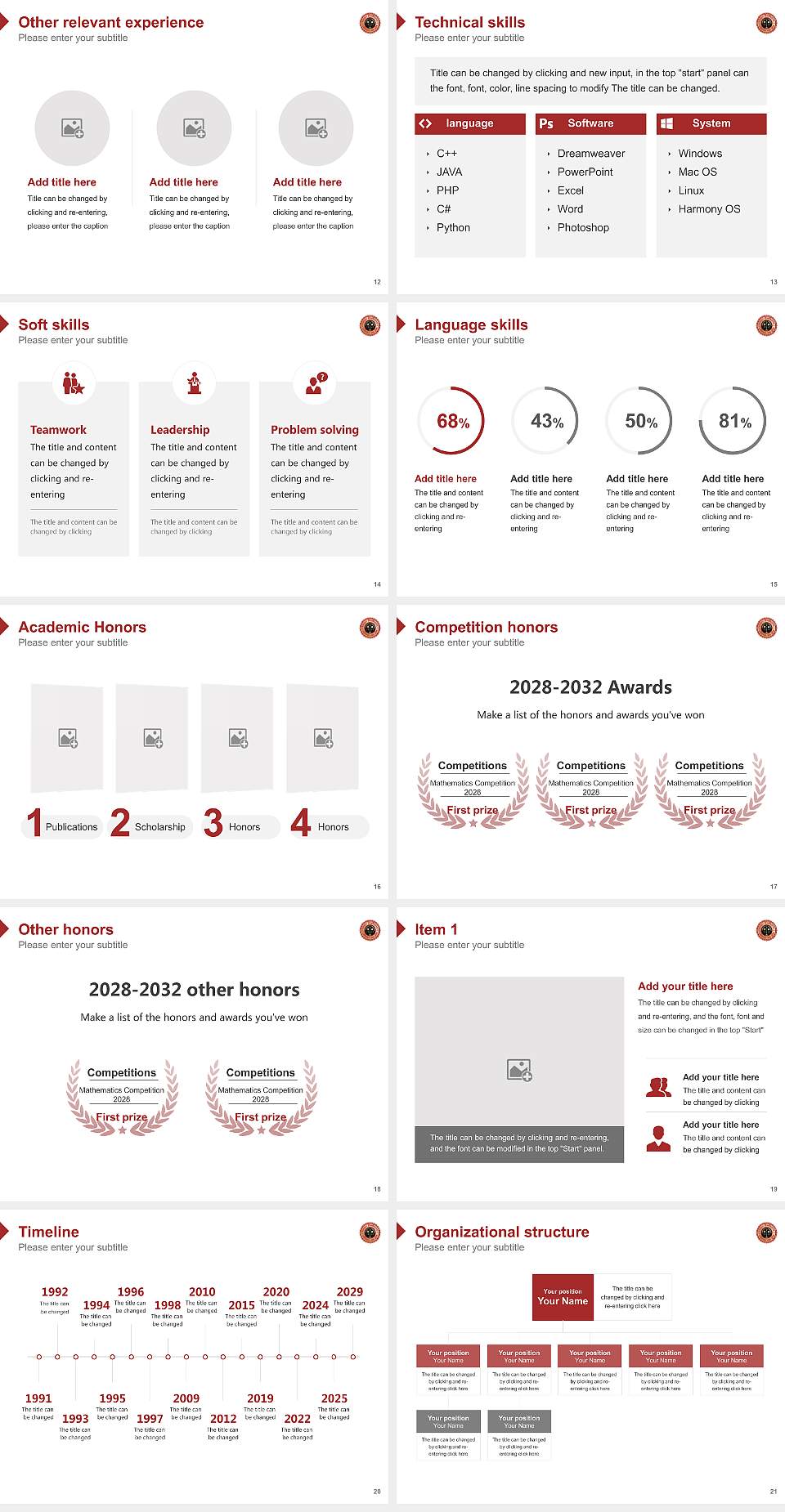 University of Rajasthan Resume PPT Template4:3 ratio PPT effect preview image3