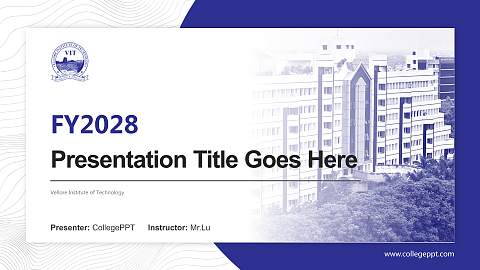 Vellore Institute of Technology Academic Presentation/Research Findings Report PPT Template