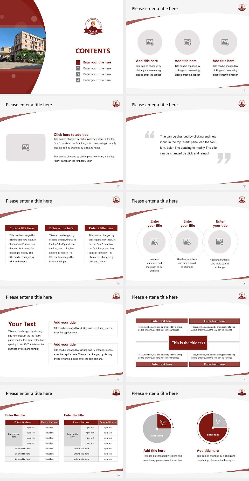 Vivekananda Global University Course/Courseware Creation PPT Template4:3 ratio PPT effect preview image2