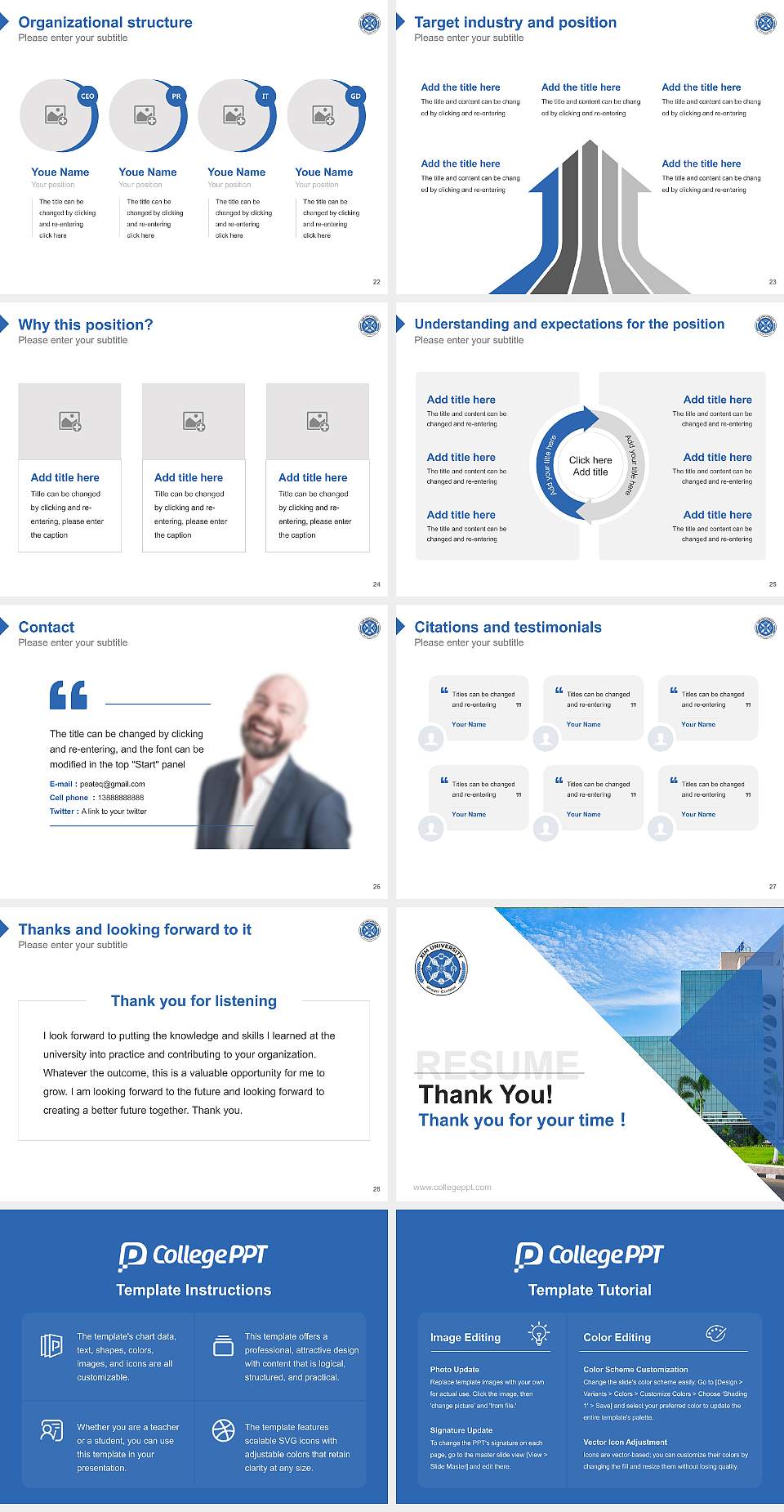 XIM University Resume PPT Template4:3 ratio PPT effect preview image4