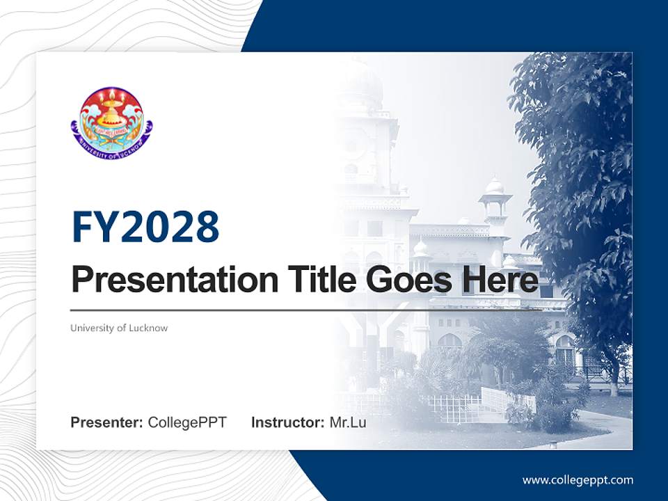 University of Lucknow Academic Presentation/Research Findings Report PPT Template4:3 ratio PPT effect preview image5