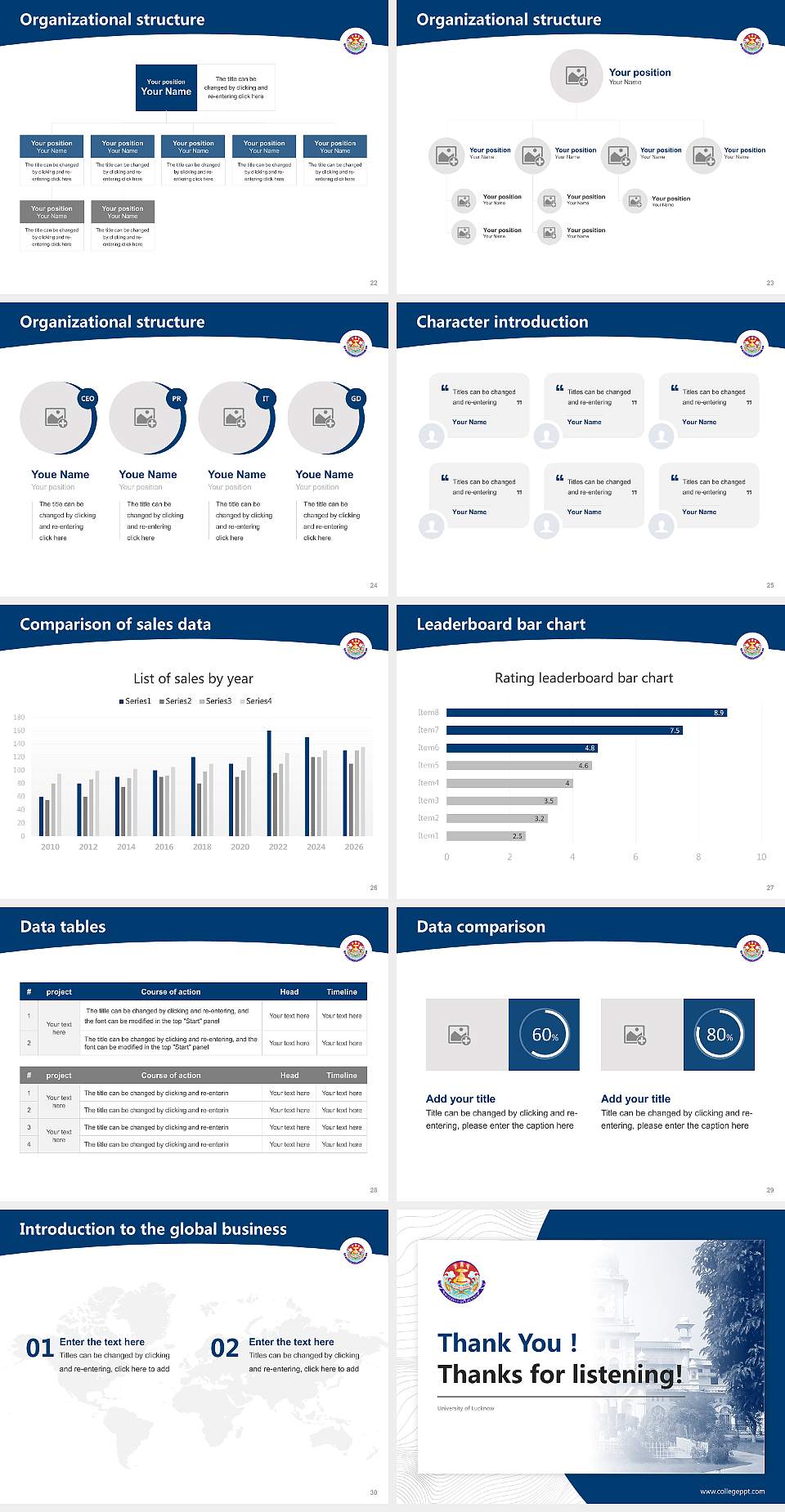University of Lucknow Academic Presentation/Research Findings Report PPT Template4:3 ratio PPT effect preview image4