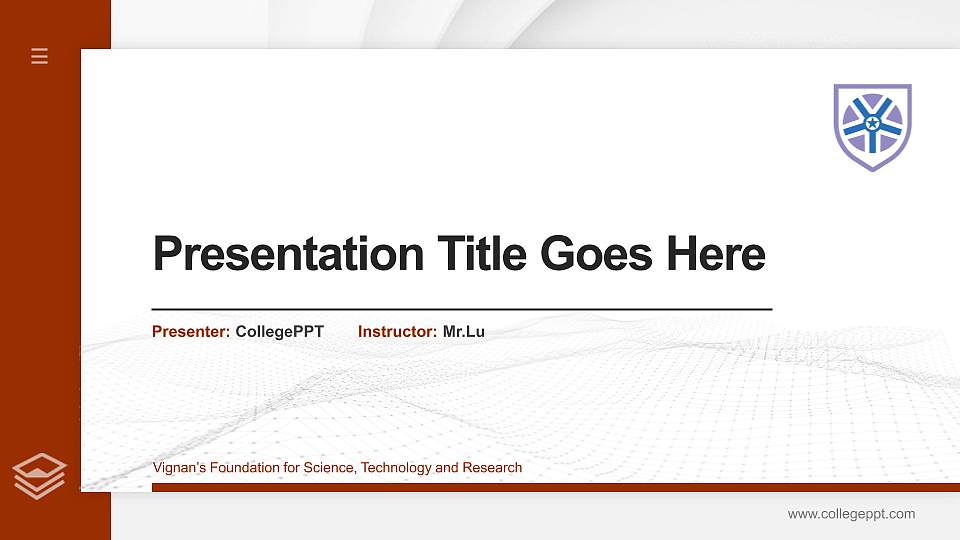 Vignan’s Foundation for Science, Technology and Research Thesis Proposal/Graduation Defense PPT Template16:9 ratio PPT effect preview image
