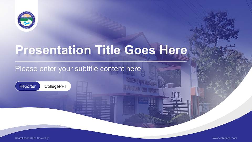 Uttarakhand Open University Lecture Sharing and Networking Event PPT Template16:9 ratio PPT effect preview image