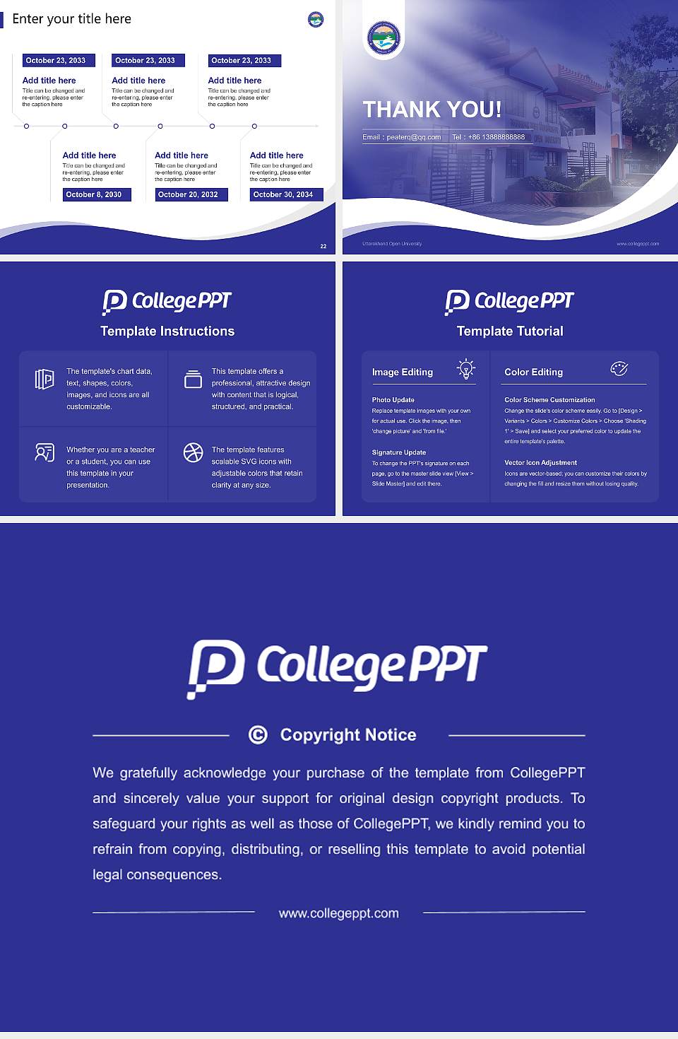 Uttarakhand Open University Lecture Sharing and Networking Event PPT Template4:3 ratio PPT effect preview image4