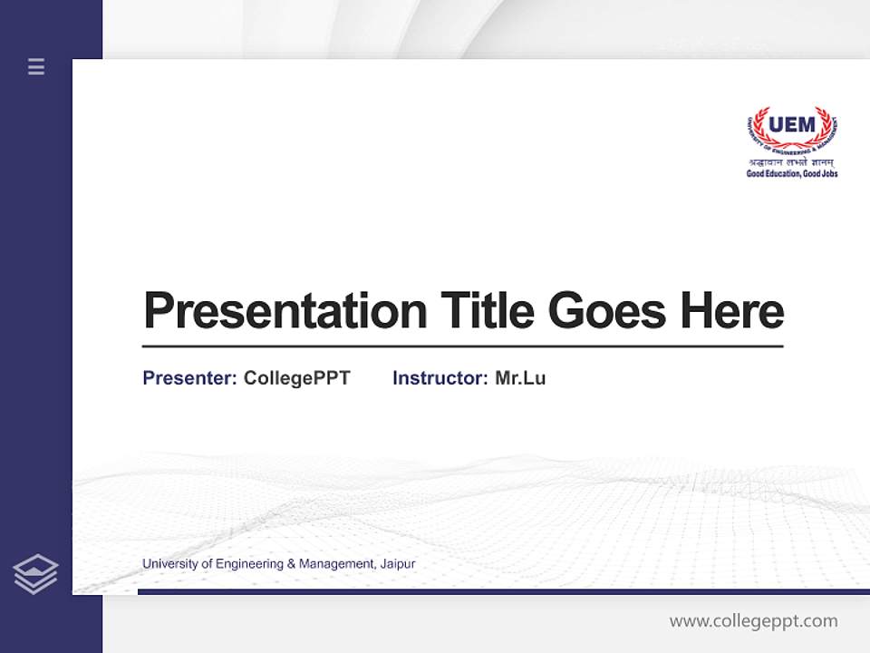 University of Engineering & Management, Jaipur Thesis Proposal/Graduation Defense PPT Template4:3 ratio PPT effect preview image5