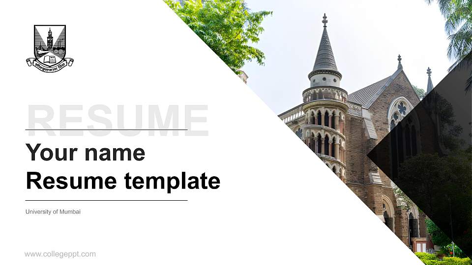 University of Mumbai Resume PPT Template16:9 ratio PPT effect preview image