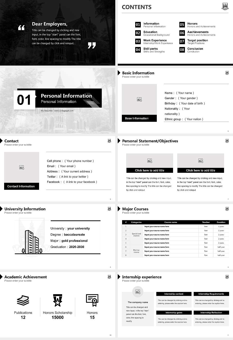 University of Mumbai Resume PPT Template16:9 ratio PPT effect preview image2
