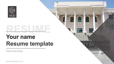 World University of Design Resume PPT Template
