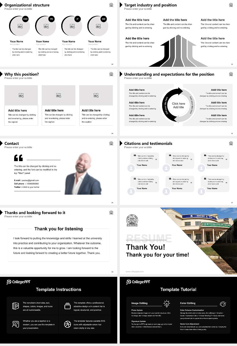 Utkal University Resume PPT Template16:9 ratio PPT effect preview image4