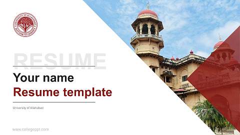 University of Allahabad Resume PPT Template