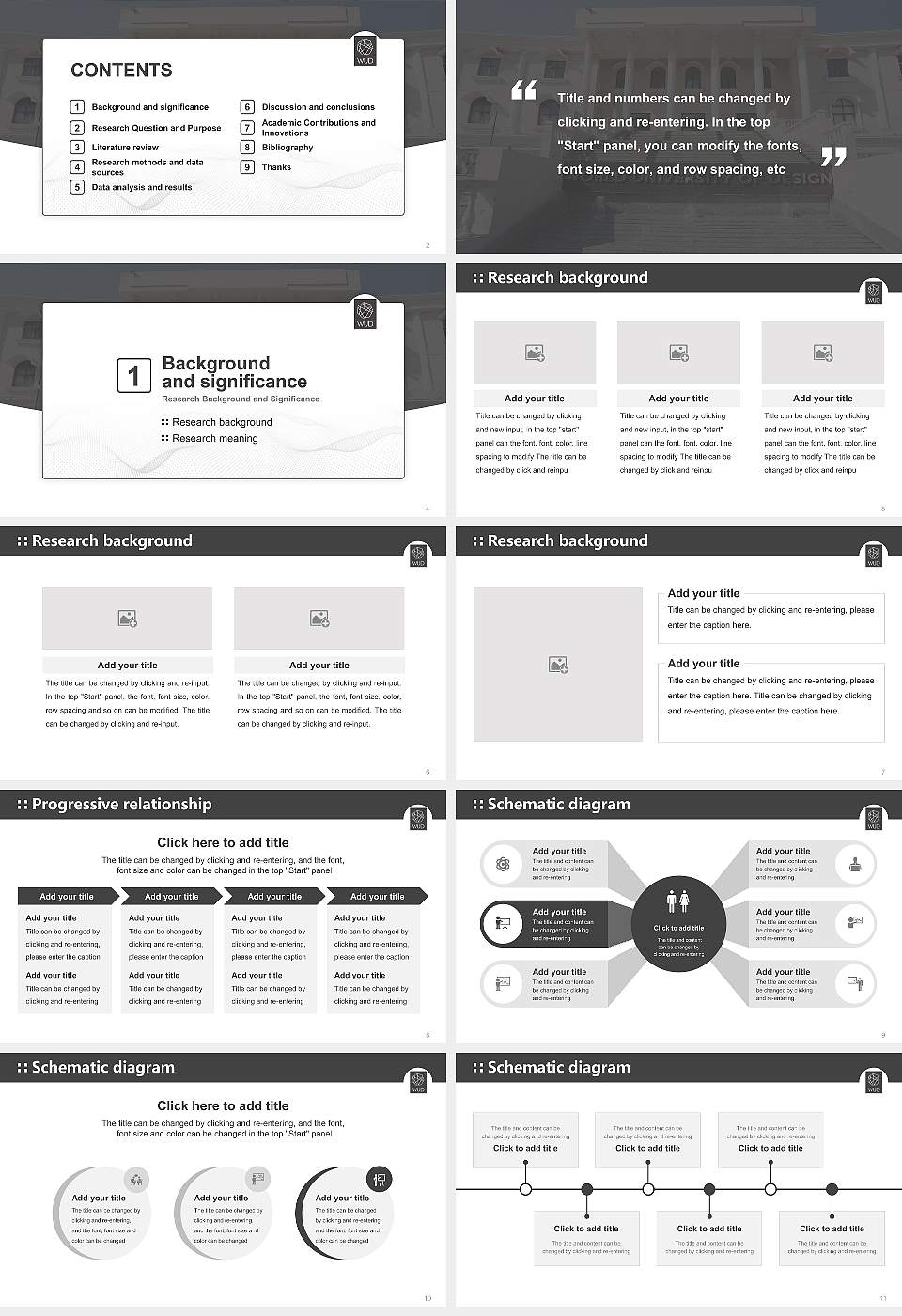 World University of Design Graduation Thesis Defense PPT Template16:9 ratio PPT effect preview image2