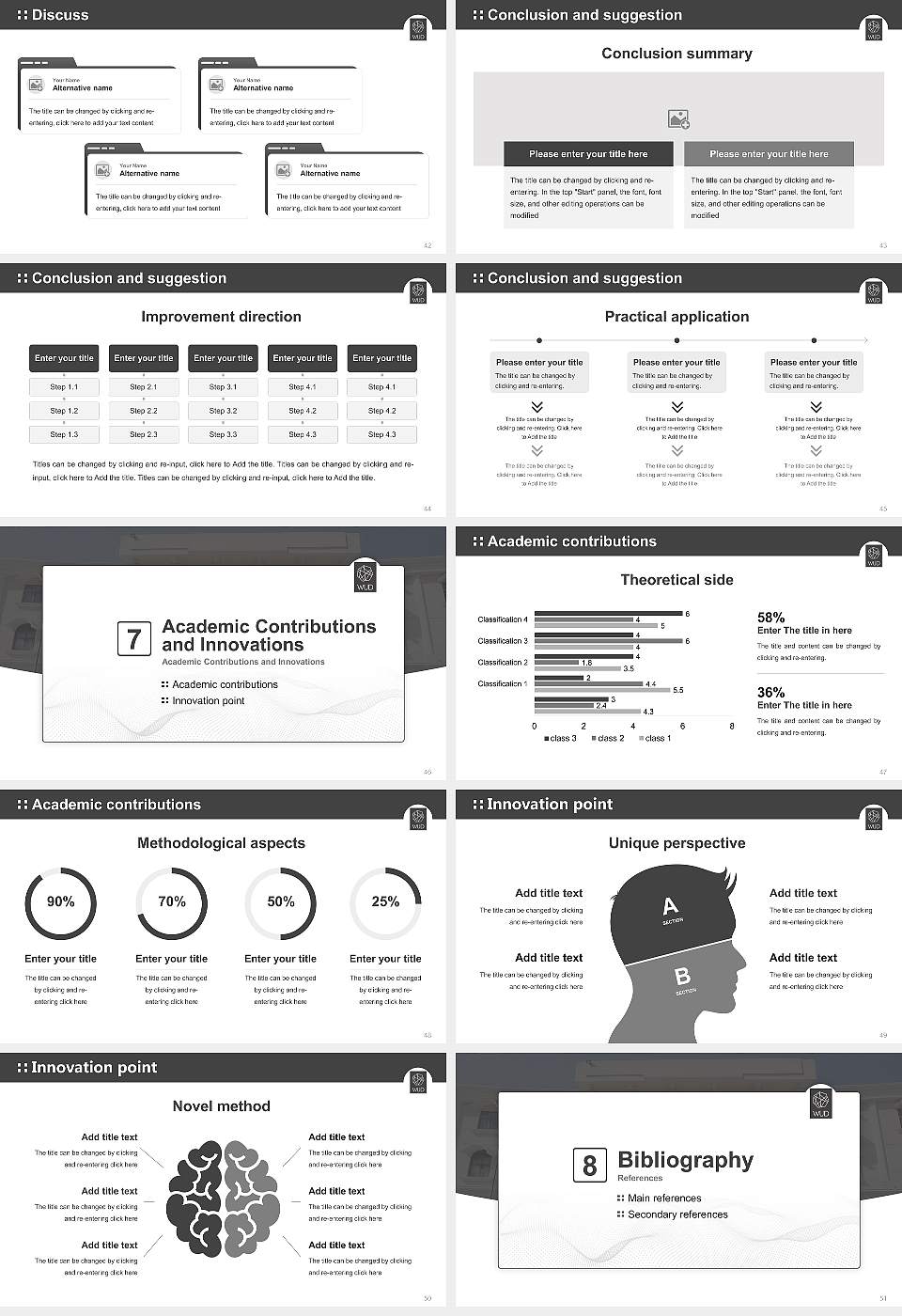 World University of Design Graduation Thesis Defense PPT Template16:9 ratio PPT effect preview image6