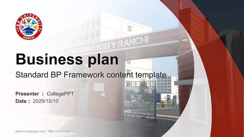 YBN University Competition/Entrepreneurship Contest PPT Template16:9 ratio PPT effect preview image