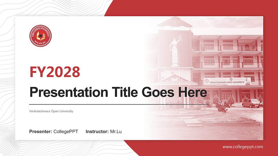 Venkateshwara Open University Academic Presentation/Research Findings Report PPT Template16:9 ratio PPT effect preview image