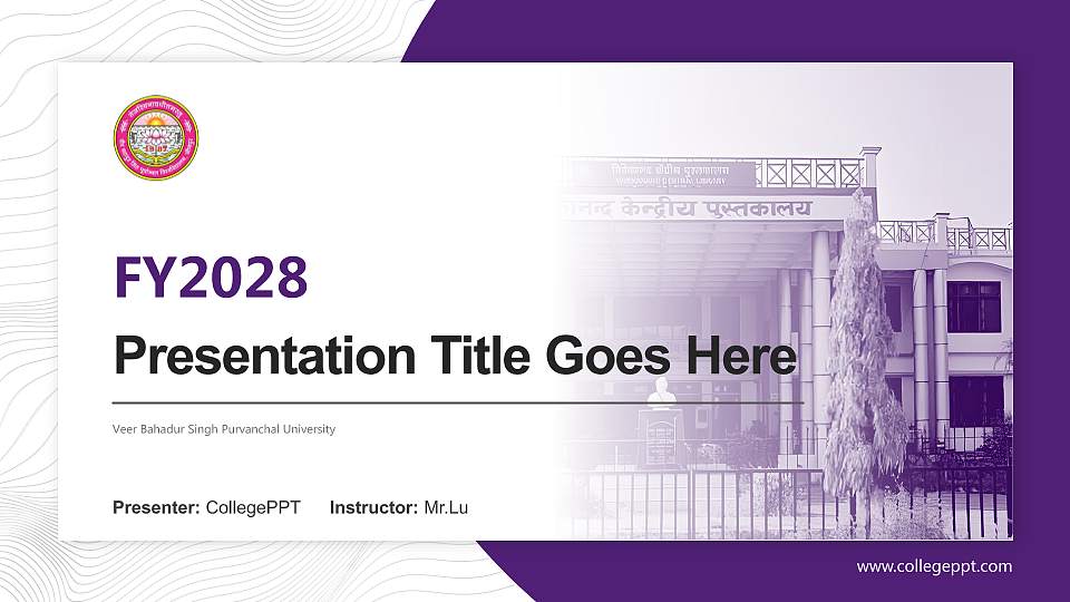 Veer Bahadur Singh Purvanchal University Academic Presentation/Research Findings Report PPT Template16:9 ratio PPT effect preview image