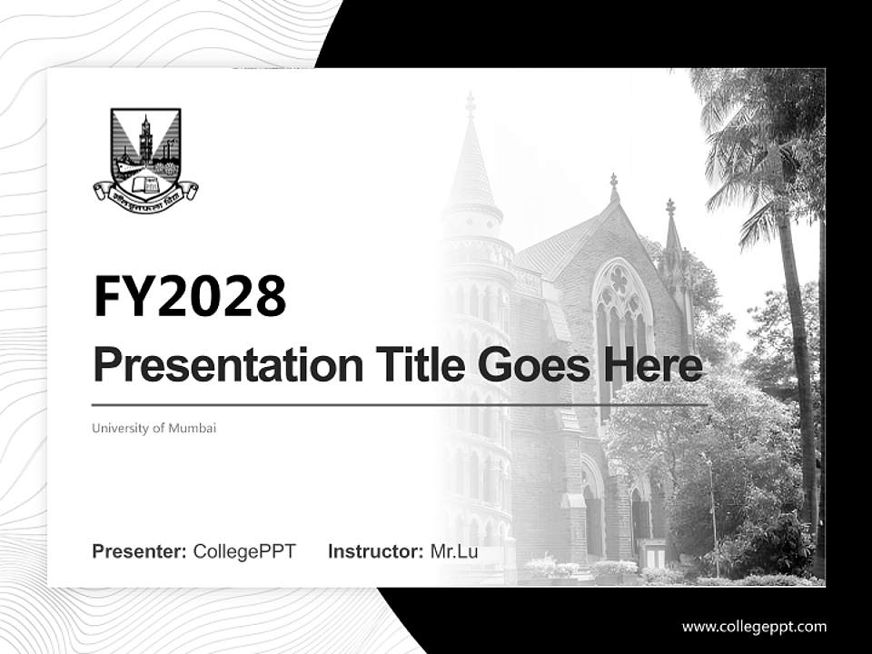 University of Mumbai Academic Presentation/Research Findings Report PPT Template4:3 ratio PPT effect preview image5