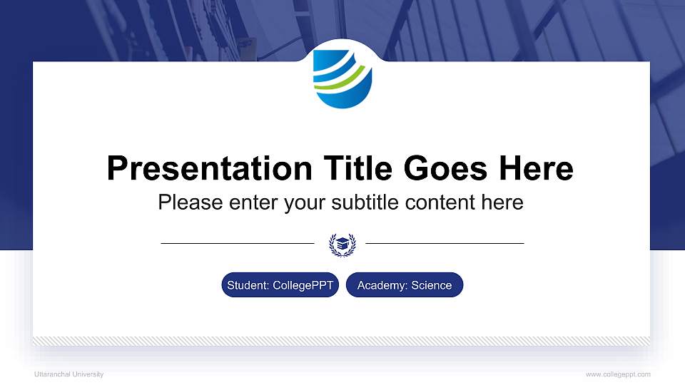 Uttaranchal University National Scholarship Defense PPT Template16:9 ratio PPT effect preview image