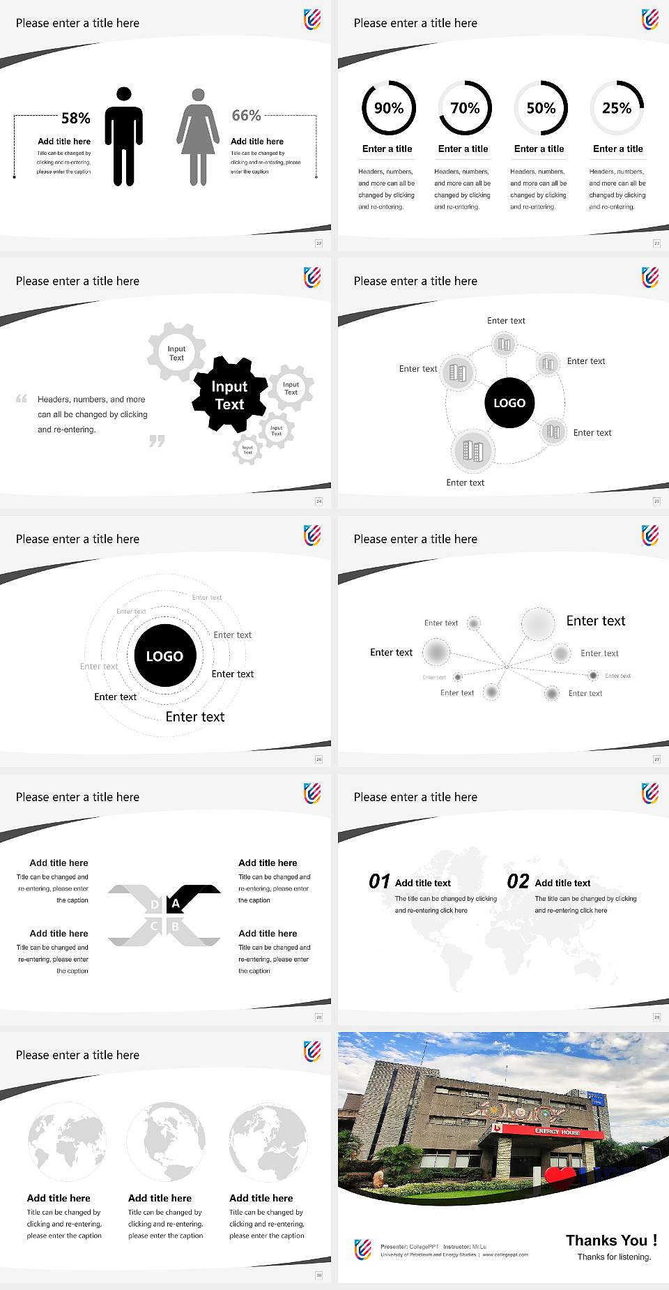 University of Petroleum and Energy Studies Course/Courseware Creation PPT Template4:3 ratio PPT effect preview image4