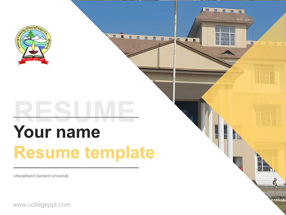Uttarakhand Sanskrit University Resume PPT Template4:3 ratio PPT effect preview image5