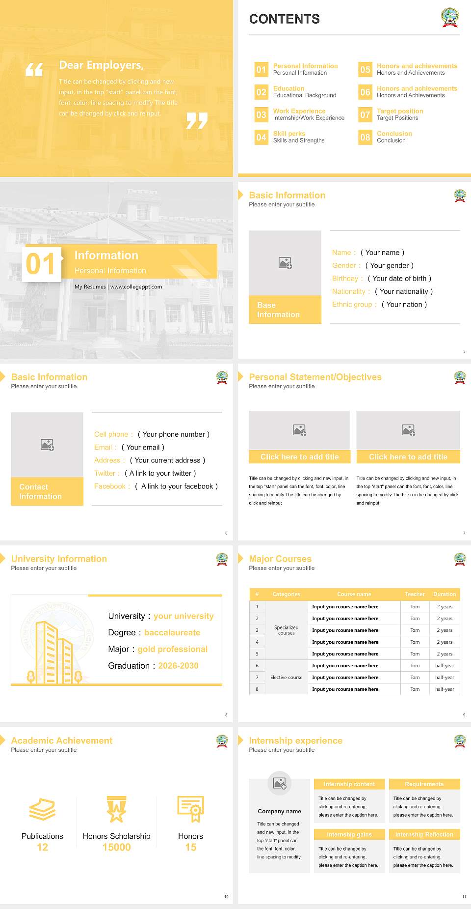 Uttarakhand Sanskrit University Resume PPT Template4:3 ratio PPT effect preview image2