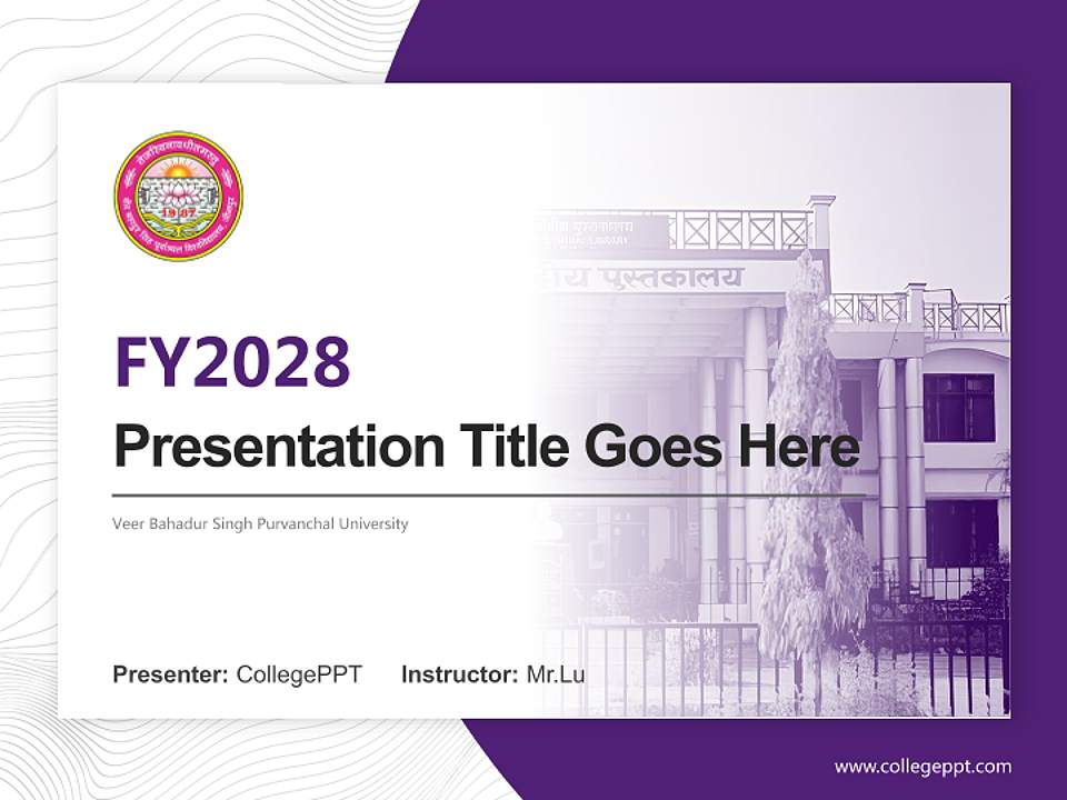 Veer Bahadur Singh Purvanchal University Academic Presentation/Research Findings Report PPT Template4:3 ratio PPT effect preview image5