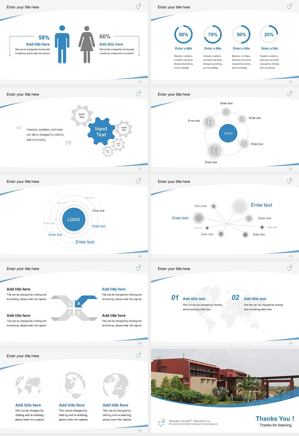 UPL University of Sustainable Technology Course/Courseware Creation PPT Template16:9 ratio PPT effect preview image4