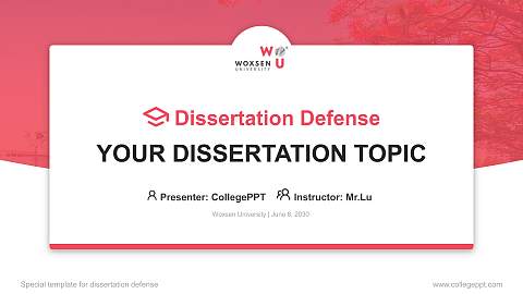 Woxsen University Graduation Thesis Defense PPT Template