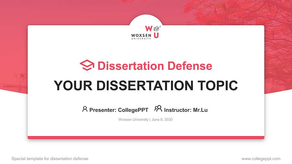 Woxsen University Graduation Thesis Defense PPT Template16:9 ratio PPT effect preview image