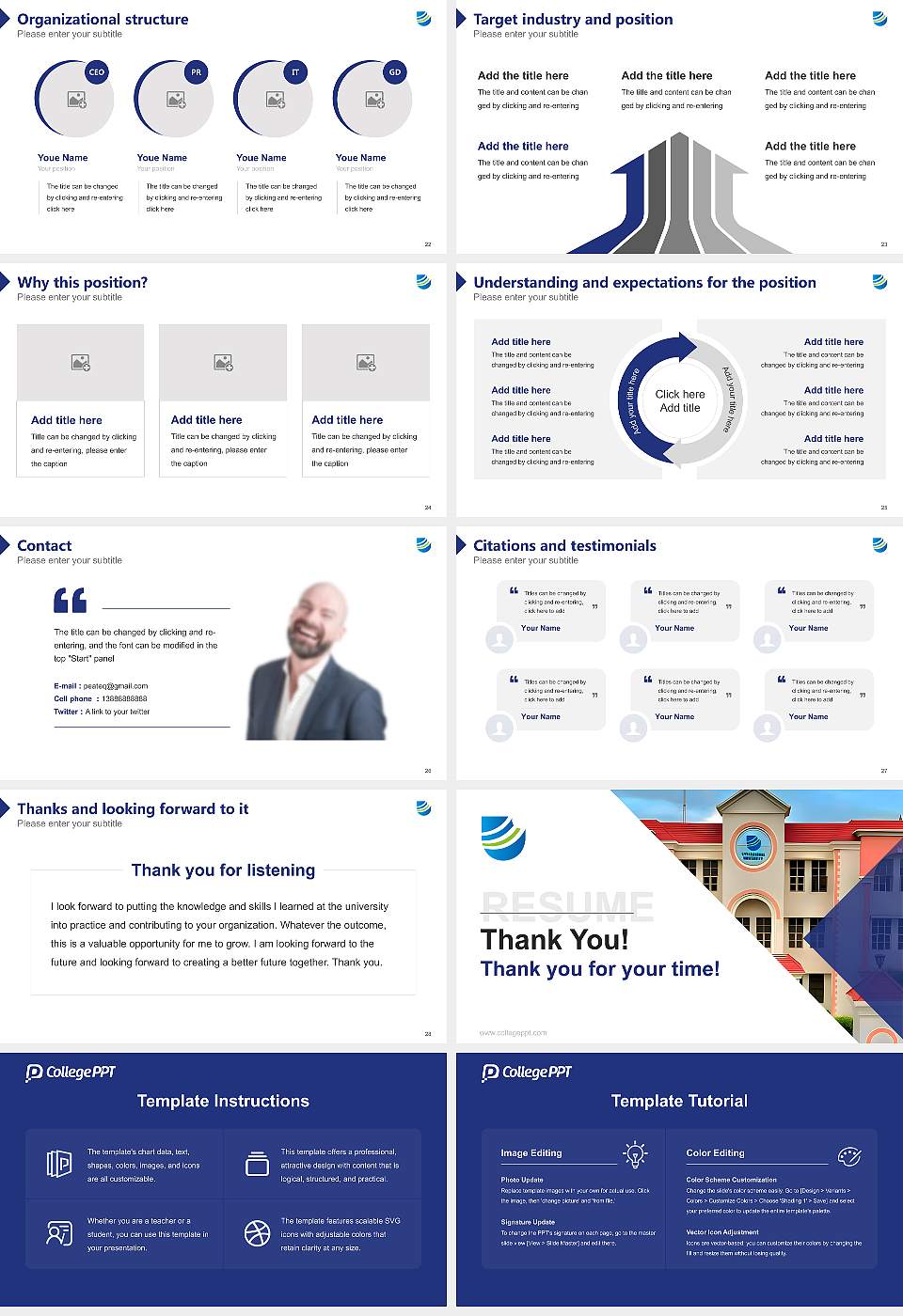 Uttaranchal University Resume PPT Template16:9 ratio PPT effect preview image4