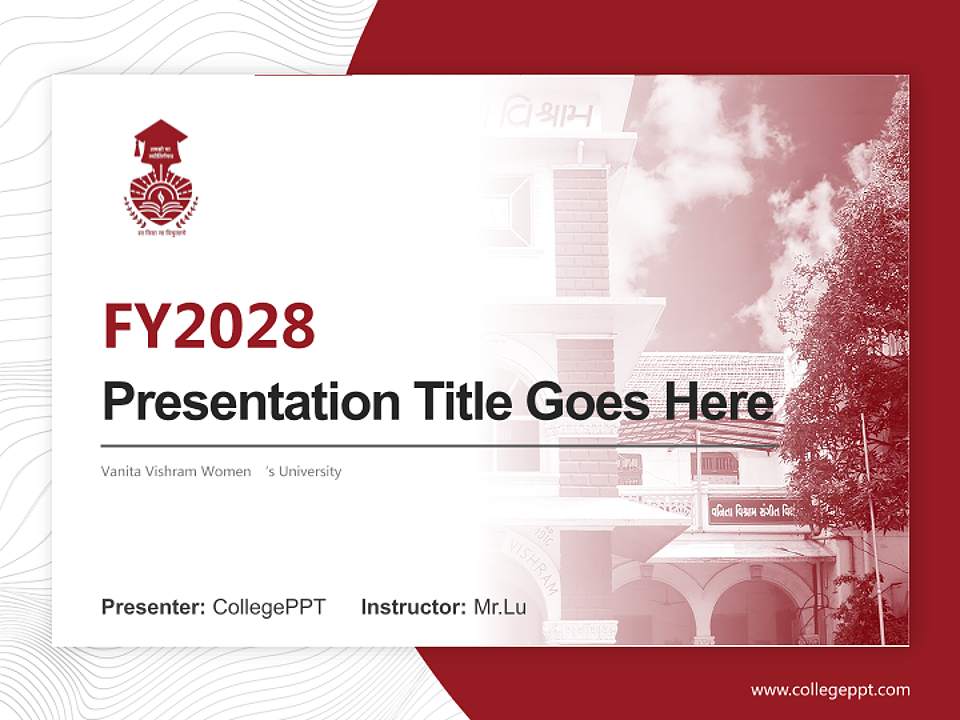 Vanita Vishram Women ‘s University Academic Presentation/Research Findings Report PPT Template4:3 ratio PPT effect preview image5