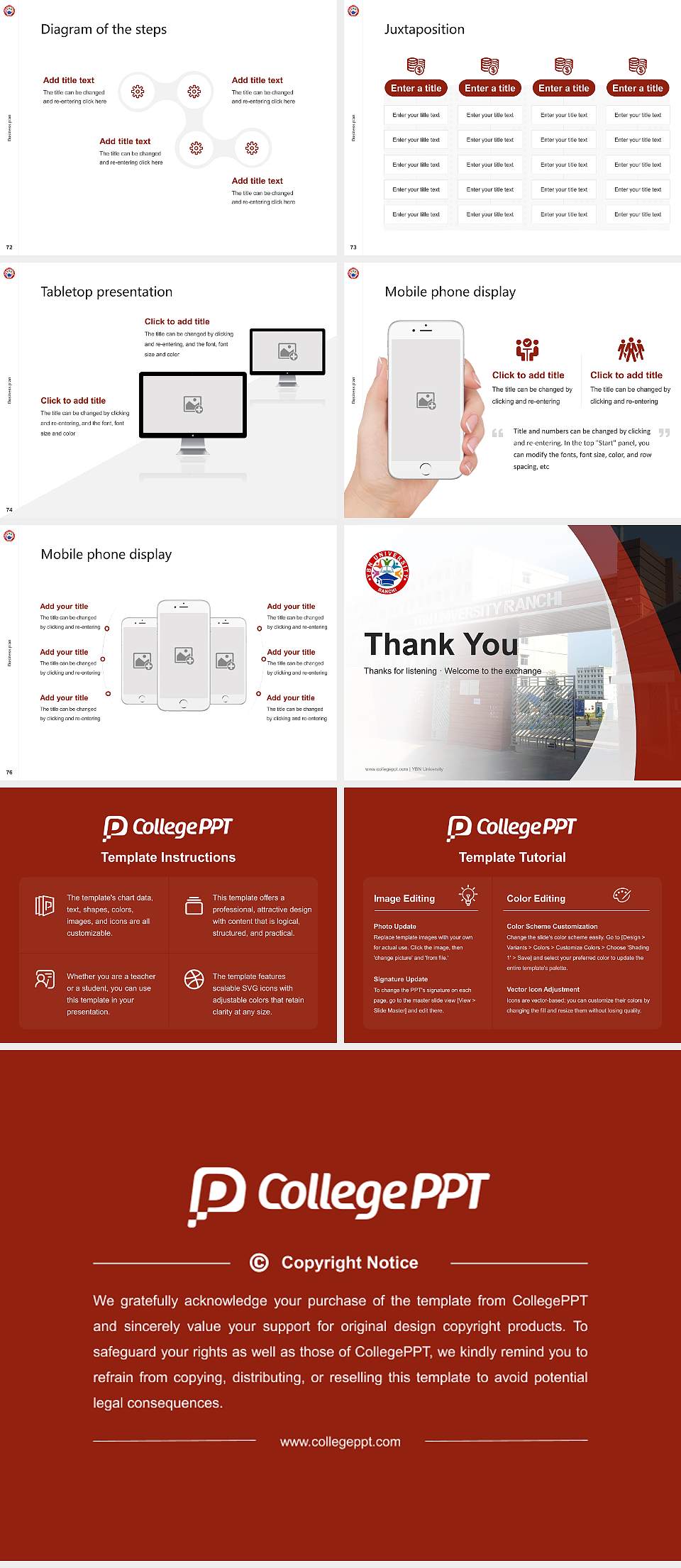 YBN University Competition/Entrepreneurship Contest PPT Template4:3 ratio PPT effect preview image9