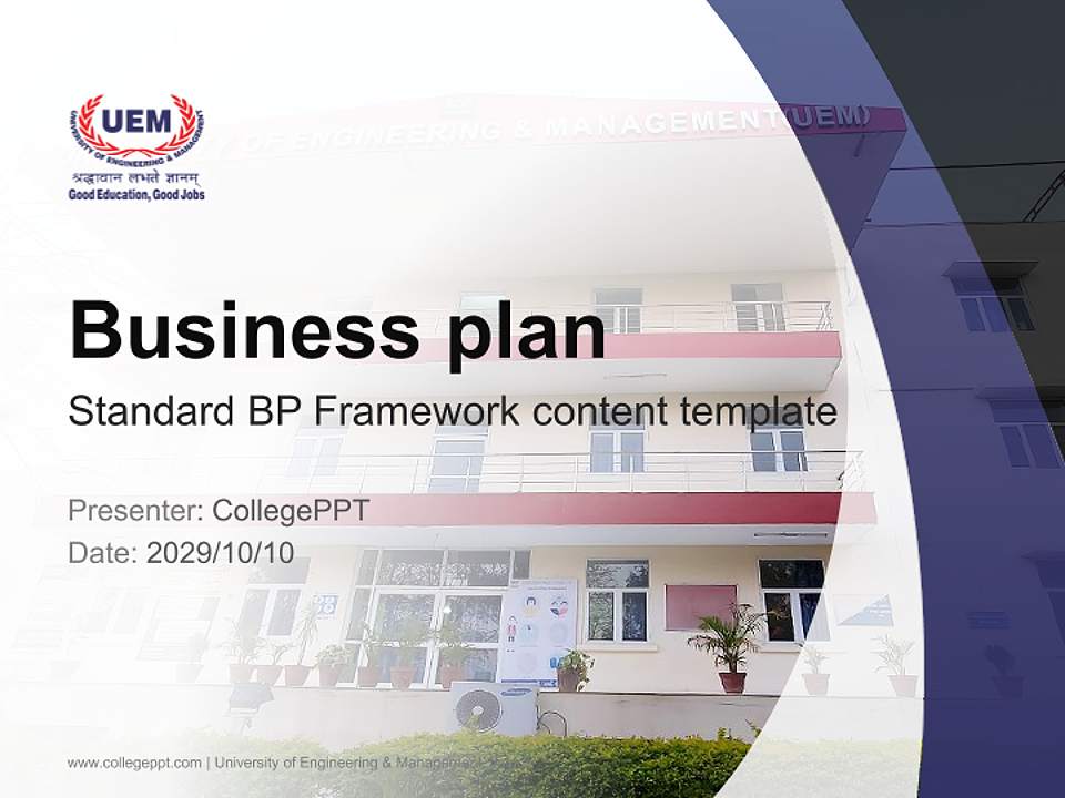 University of Engineering & Management, Jaipur Competition/Entrepreneurship Contest PPT Template4:3 ratio PPT effect preview image9