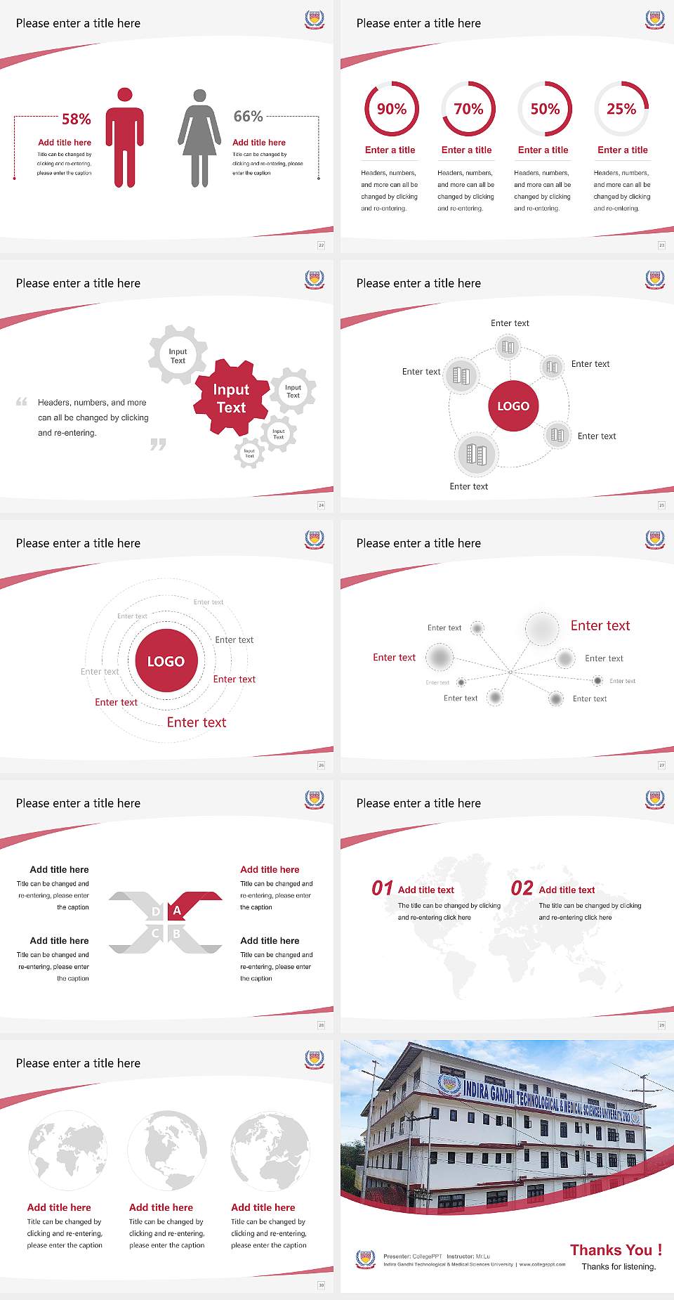 Indira Gandhi Technological & Medical Sciences University Course/Courseware Creation PPT Template4:3 ratio PPT effect preview image4