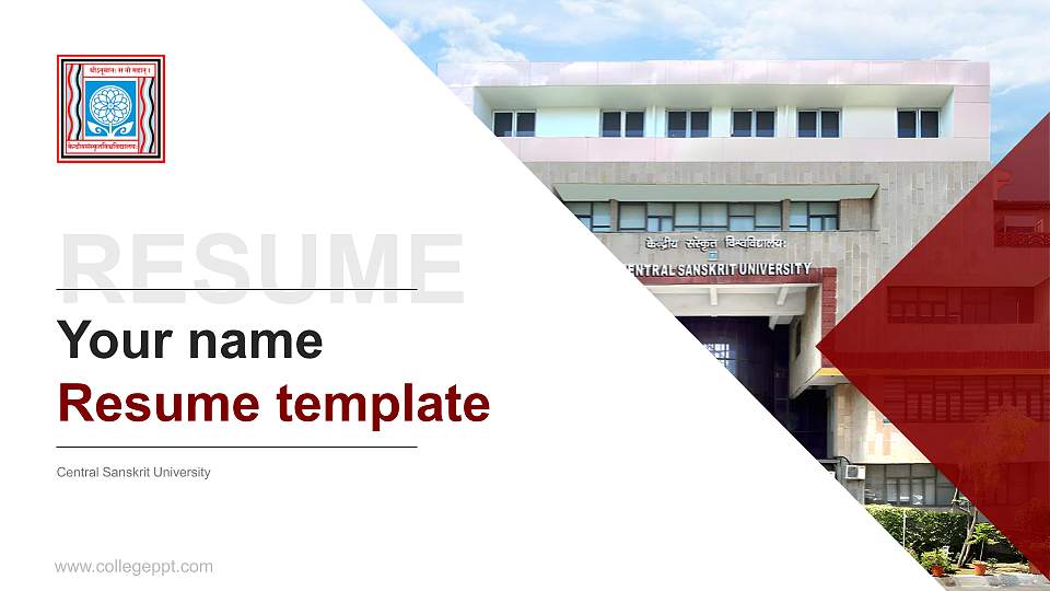 Central Sanskrit University Resume PPT Template16:9 ratio PPT effect preview image
