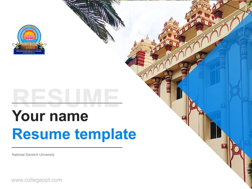 National Sanskrit University Resume PPT Template4:3 ratio PPT effect preview image5